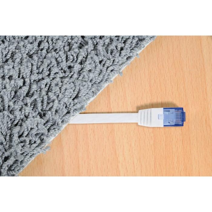 Hama - HAMA Kabel Nätverk CAT6 UTP Flat Vit 10m