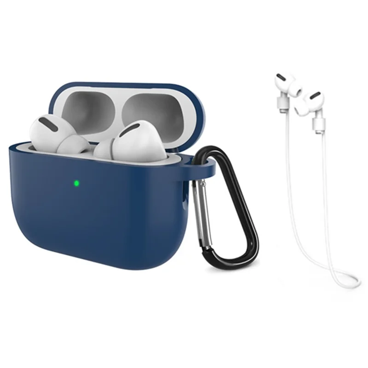 Airpods Pro 3 Mobilskal Silikon med Anti-förlorad Rem (Midnattsblå) | 2353 | AlltMobil