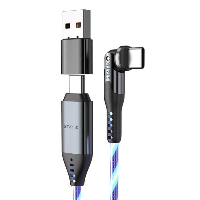 STATIK - STATIK Kabel PowerPivot Pro Glowing LED USB-C Till USB-C 1m