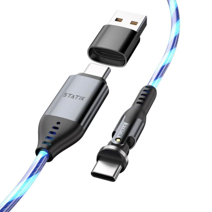 STATIK - STATIK Kabel PowerPivot Pro Glowing LED USB-C Till USB-C 1m