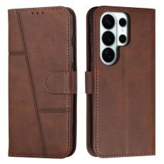 OEM - Pl&aring;nboksfodral f&ouml;r Samsung Galaxy S26 Ultra Konstl&auml;der - Brun