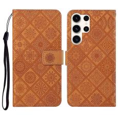 OEM - Pl&aring;nboksfodral f&ouml;r Samsung Galaxy S26 Ultra Konstl&auml;der - Brun