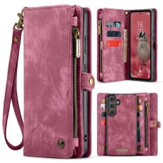 Caseme - CaseMe Pl&aring;nboksfodral f&ouml;r Samsung Galaxy S26 Konstl&auml;der med avtagbar rem - R&ouml;d