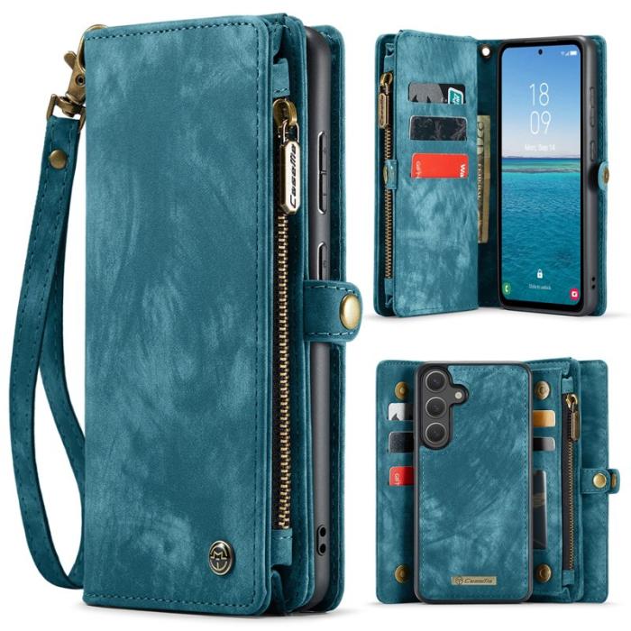 Caseme - CaseMe Plånboksfodral för Samsung Galaxy S26 Konstläder med avtagbar rem - Blå