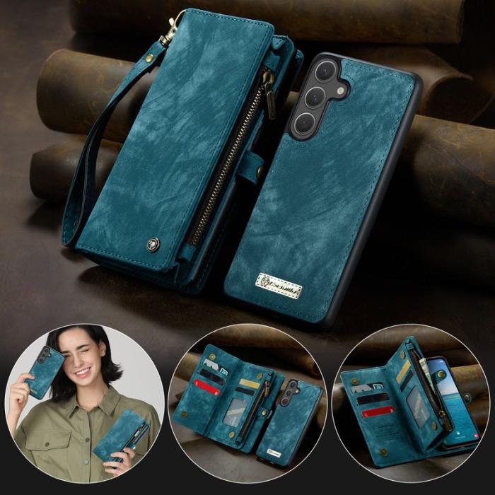 Caseme - CaseMe Plånboksfodral för Samsung Galaxy S26 Konstläder med avtagbar rem - Blå