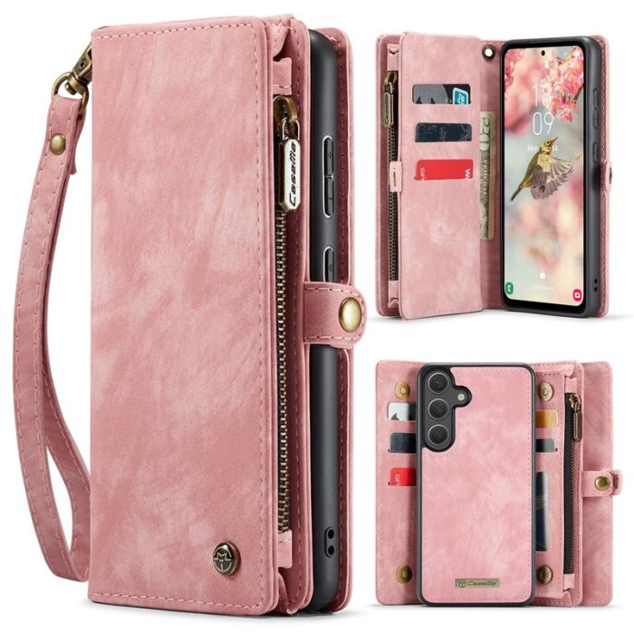 Caseme - CaseMe Plånboksfodral för Samsung Galaxy S26 Konstläder med avtagbar rem - Rosa