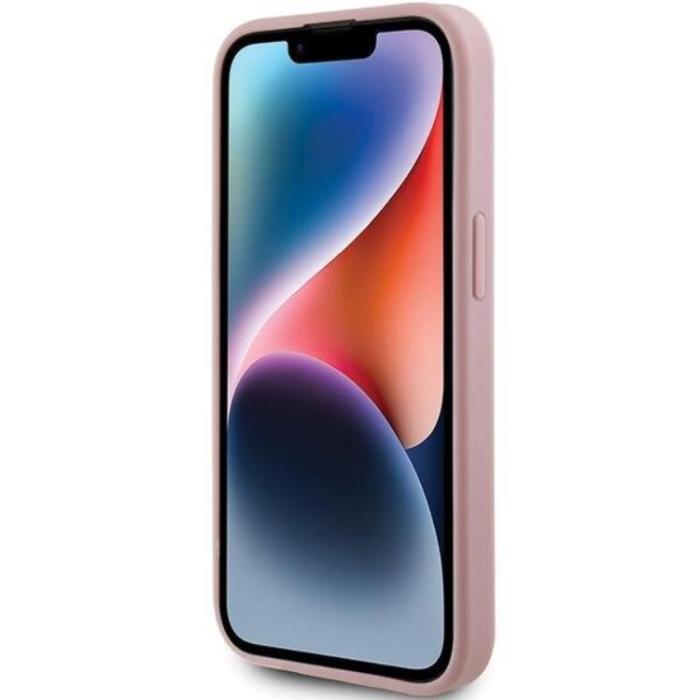 Guess - Guess iPhone 15 Plus Mobilskal Glitter Script Big - Rosa