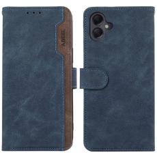 ABEEL - ABEEL Samsung Galaxy A06 4G Konstl&auml;der Pl&aring;nboksfodral RFID-Skydd Bl&aring;