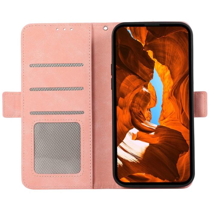 ABEEL - ABEEL Samsung Galaxy A06 4G Plånboksfodral Konstläder Ställ Rosa