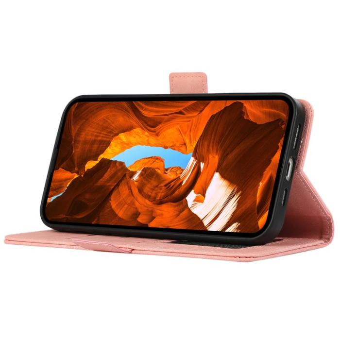 ABEEL - ABEEL Samsung Galaxy A06 4G Plånboksfodral Konstläder Ställ Rosa