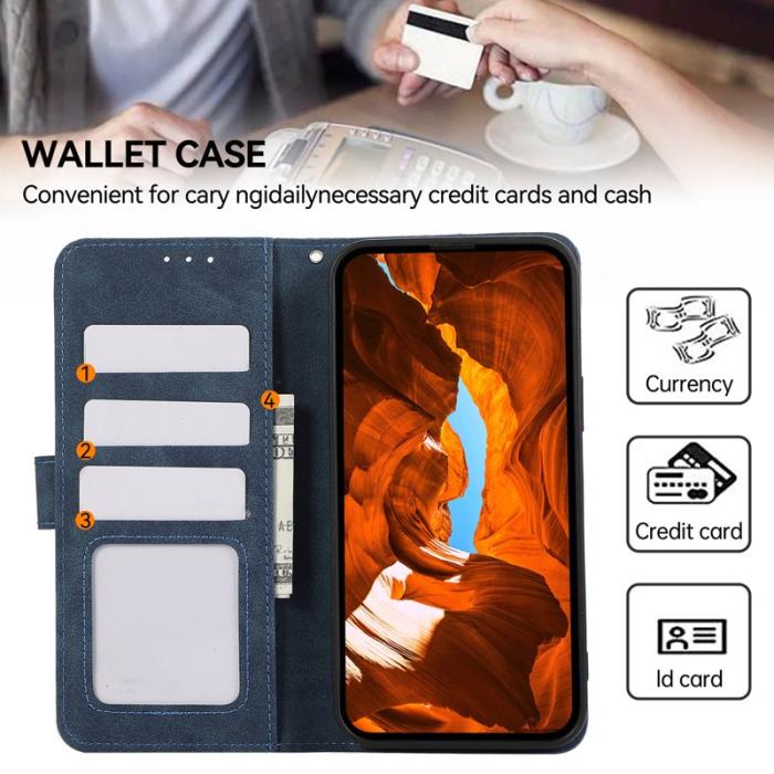 ABEEL - ABEEL Samsung Galaxy A06 4G Konstläder Plånboksfodral RFID-Skydd Blå
