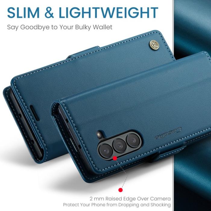 Caseme - CASEME Plånboksfodral Konstläder för Samsung Galaxy Z Fold5 5G - Blå