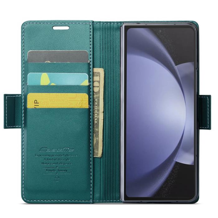 Caseme - CASEME Plånboksfodral Konstläder för Samsung Galaxy Z Fold5 5G - Grön