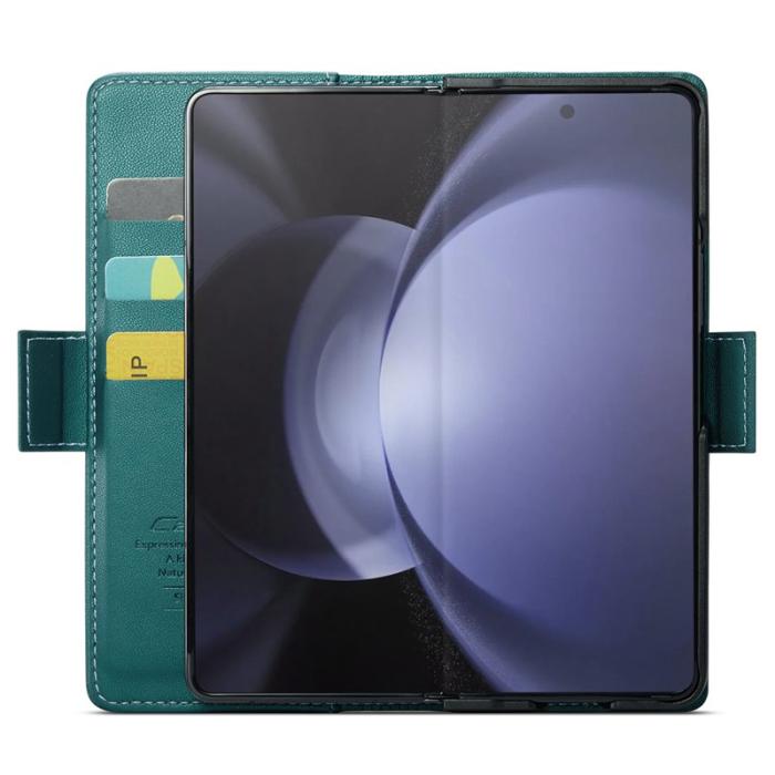 Caseme - CASEME Plånboksfodral Konstläder för Samsung Galaxy Z Fold5 5G - Grön