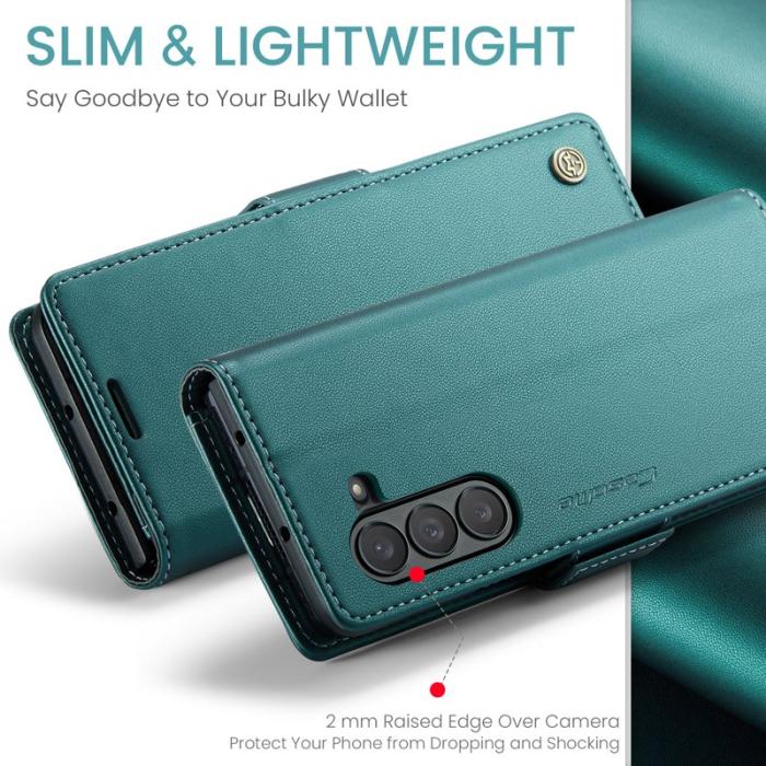 Caseme - CASEME Plånboksfodral Konstläder för Samsung Galaxy Z Fold5 5G - Grön