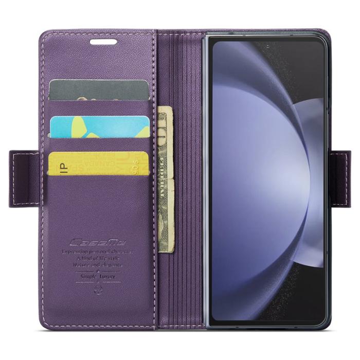 Caseme - CASEME Plånboksfodral Konstläder för Samsung Galaxy Z Fold5 5G - Lila