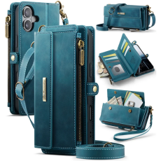 Caseme - Caseme iPhone 16 Plånboksfodral RFID Blocking Zipper - Grön