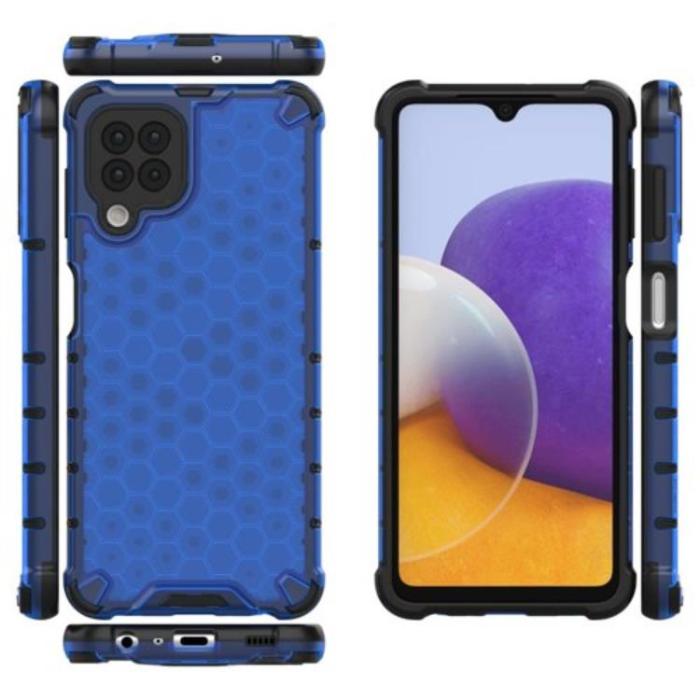 OEM - Galaxy A22 4G Mobilskal HoneyComb - Blå