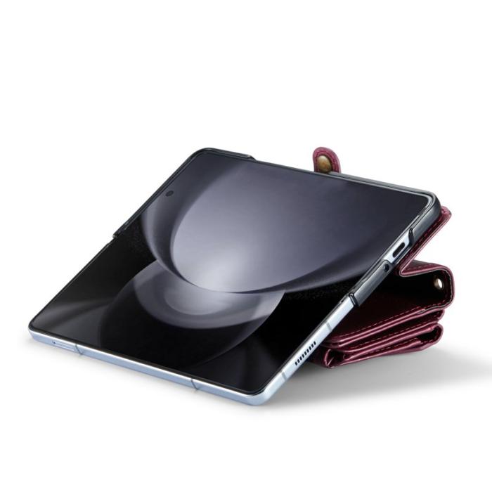 Caseme - CASEME Plånboksfodral Konstläder till Samsung Galaxy Z Fold5 - Vinröd