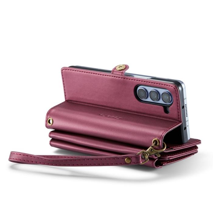 Caseme - CASEME Plånboksfodral Konstläder till Samsung Galaxy Z Fold5 - Vinröd