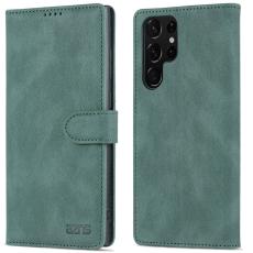 AZNS - AZNS Samsung Galaxy S22 Ultra 5G Pl&aring;nboksfodral Konstl&auml;der - Gr&ouml;n