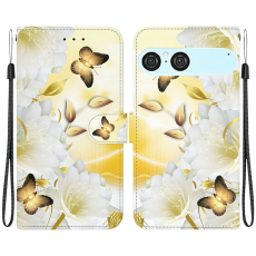 A-One Brand - Sony Xperia 10 VII Plånboksfodral Pattern Printing - Guld Flower