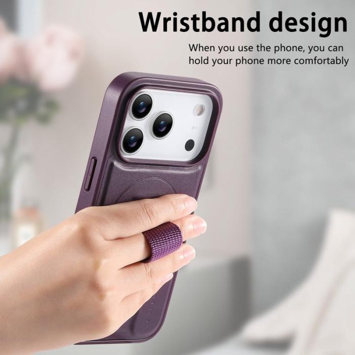 CASENEO - CASENEO iPhone 17 Pro Fodral Magnetiskt KonstLäder - Lila