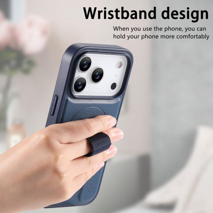 CASENEO - CASENEO iPhone 17 Pro Fodral Magnetiskt KonstLäder - Blå