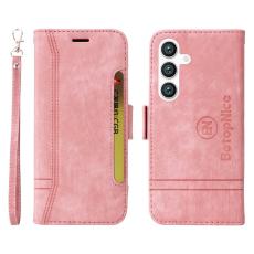BETOPNICE - BETOPNICE 001 f&ouml;r Samsung Galaxy S24 Ultra Pl&aring;nboksfodral Konstl&auml;der - Rosa