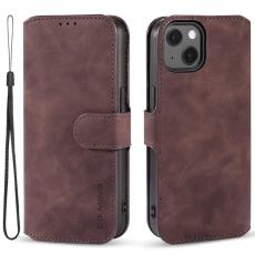 DG.MING - DG.MING iPhone 14 Plus Konstl&auml;der Pl&aring;nboksfodral Retro Stil Brun 6.7 tum