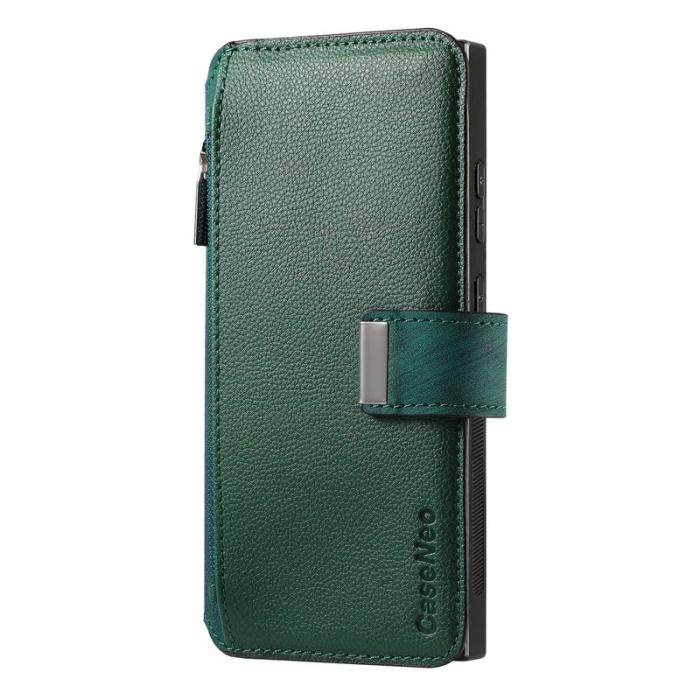 CASENEO - CASENEO MW-02 Plånboksfodral för Samsung Galaxy S25 Ultra - Konstläder - Grön