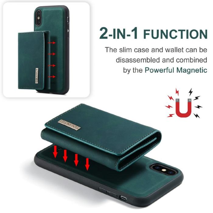 DG.MING - DG.MING M1 Series Mobilskal i Konstläder med kickstand för iPhone X/XS - Grön