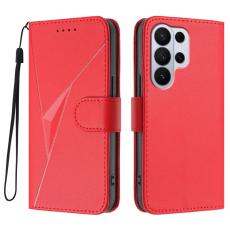 OEM - Mobilskal till Samsung Galaxy S26 Ultra Triangelpr&auml;gling KonstL&auml;der - R&ouml;d