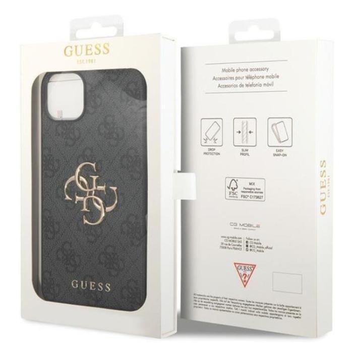 Guess - Guess iPhone 15 Plus Mobilskal Big Metall Logo - Grå