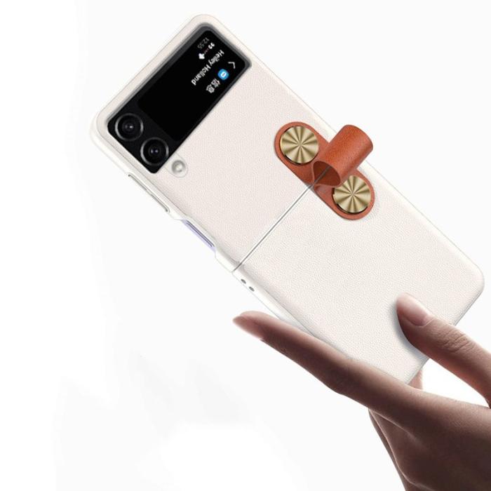 GKK - GKK Strap Kickstand Fodral för Samsung Galaxy Z Flip4 - Vit