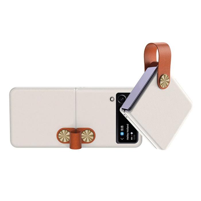 GKK - GKK Strap Kickstand Fodral för Samsung Galaxy Z Flip4 - Vit