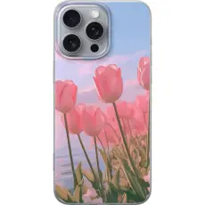 Gustaf - Mobilskal till Apple iPhone 16 Pro Max med Rosa Tulpaner
