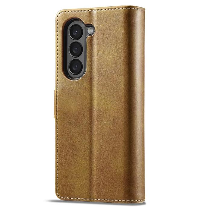LC.imeeke - LC.IMEEKE Samsung Galaxy Z Fold5 Plånboksfodral Konstläder - Gul