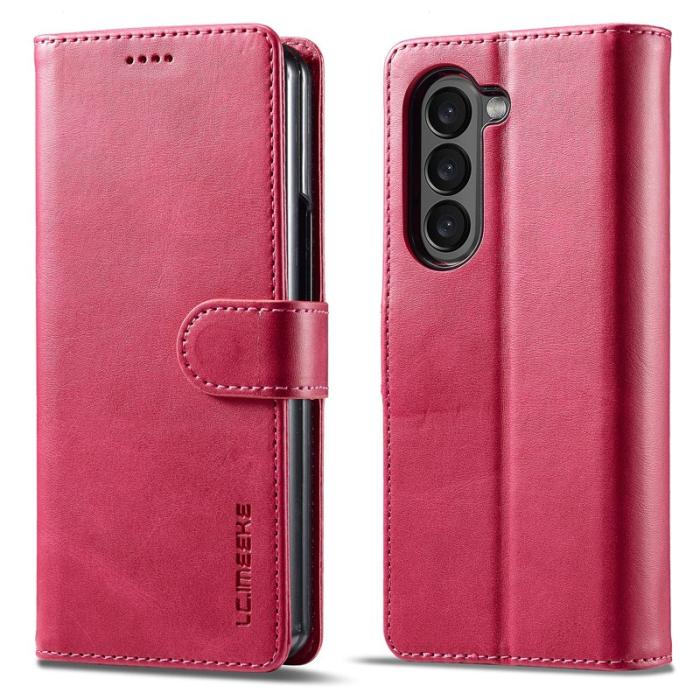 LC.imeeke - LC.IMEEKE Samsung Galaxy Z Fold5 Plånboksfodral Konstläder - Rosa