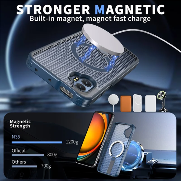 A-One Brand - Mobilskal till Galaxy XCover 7 Pro Magsafe Grid Texture