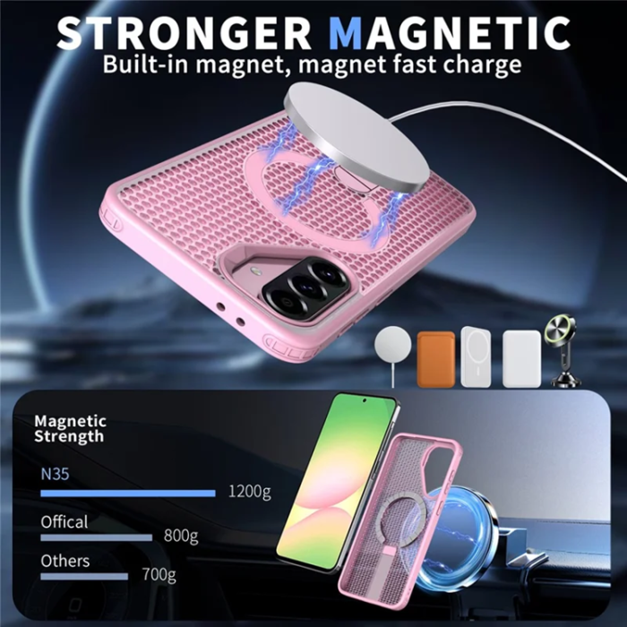 A-One Brand - Mobilskal till Galaxy A56 5G Magsafe Grid Texture