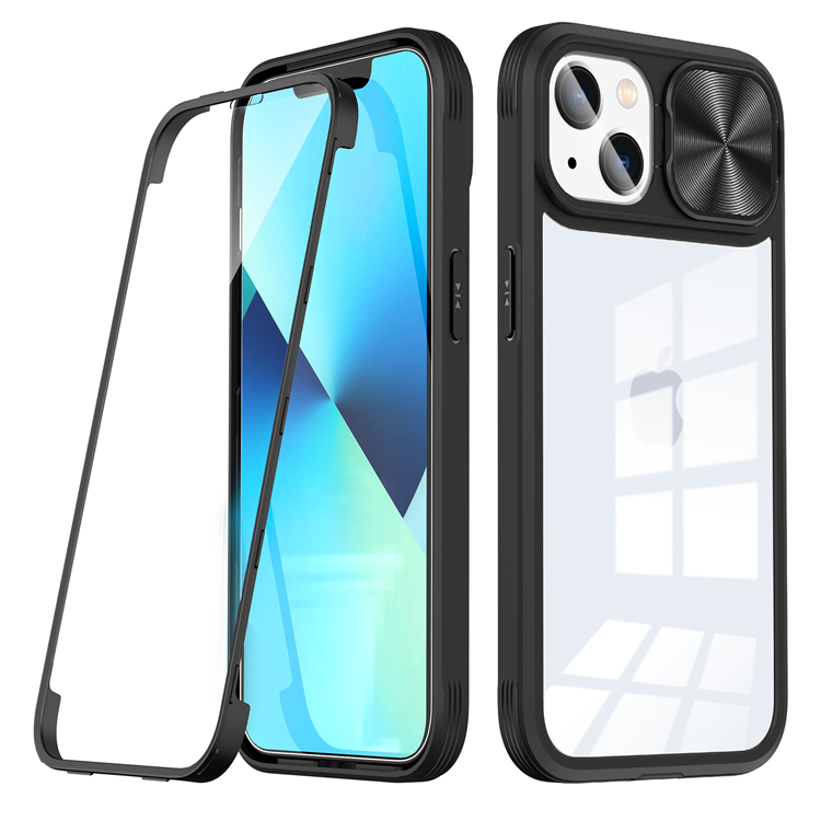 Mobilskal till iPhone 14 360 Kamera Slider - Svart