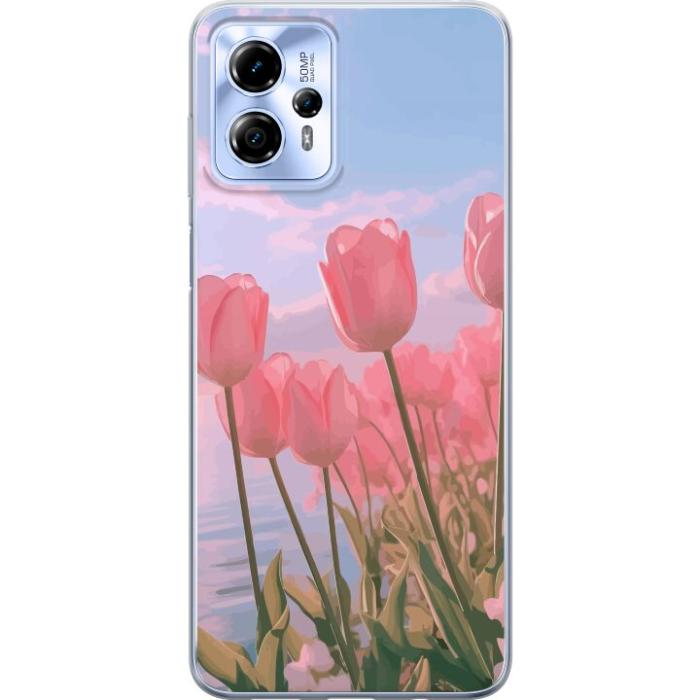 iSecrets - Mobilskal till Motorola Moto G13 med Rosa Tulpaner