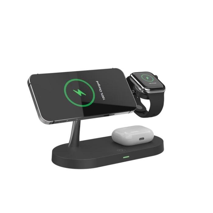 UTGATT - Tech-Protect 3-i-1 Trådlös Laddare iPhone, Apple Watch, Airpods A14 - Svart