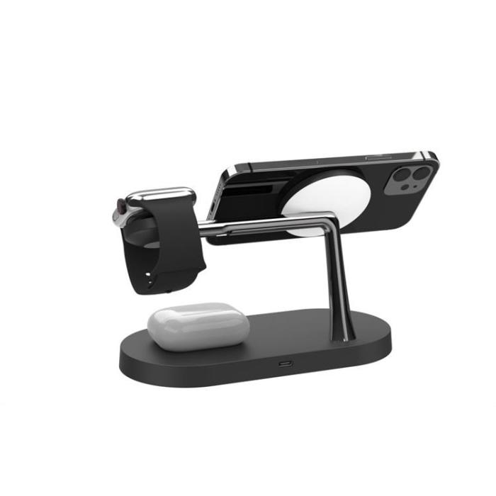 UTGATT - Tech-Protect 3-i-1 Trådlös Laddare iPhone, Apple Watch, Airpods A14 - Svart