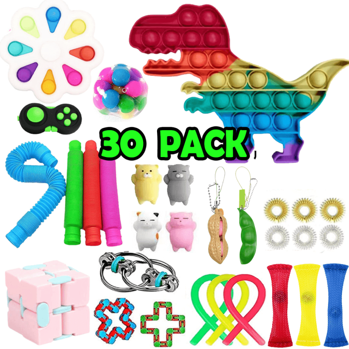 Adventskalender - Adventskalender 2023 - 30 Pack Fidget Pop it Toys för Vuxna & Barn (J)