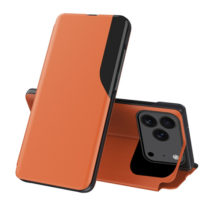 Amorus - Amorus iPhone 17 Pro Mobilskal Folio Flip Stativ - Orange