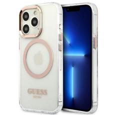 Guess - Guess iPhone 13 Pro Skal Magsafe Metal Outline - Guld