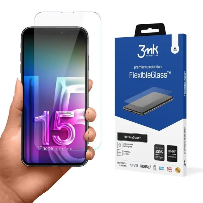 3MK - 3MK iPhone 15 Pro Max Hybrid Okrossbart Glas FlexibleGlass