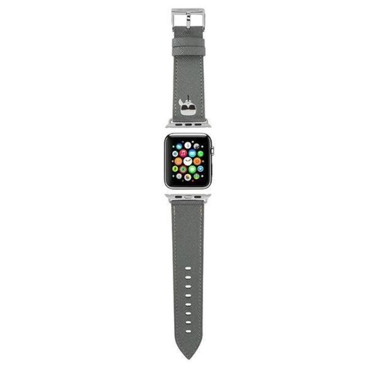 Karl Lagerfeld Apple Watch 4/5/6/7/SE (42/44/45mm) Band Saffiano Karl Heads | 5123 | AlltMobil